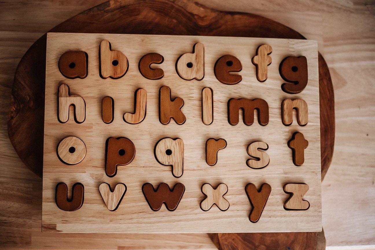 QToys Natural Lowercase Puzzle 965 | The Nest Attachment Parenting Hub