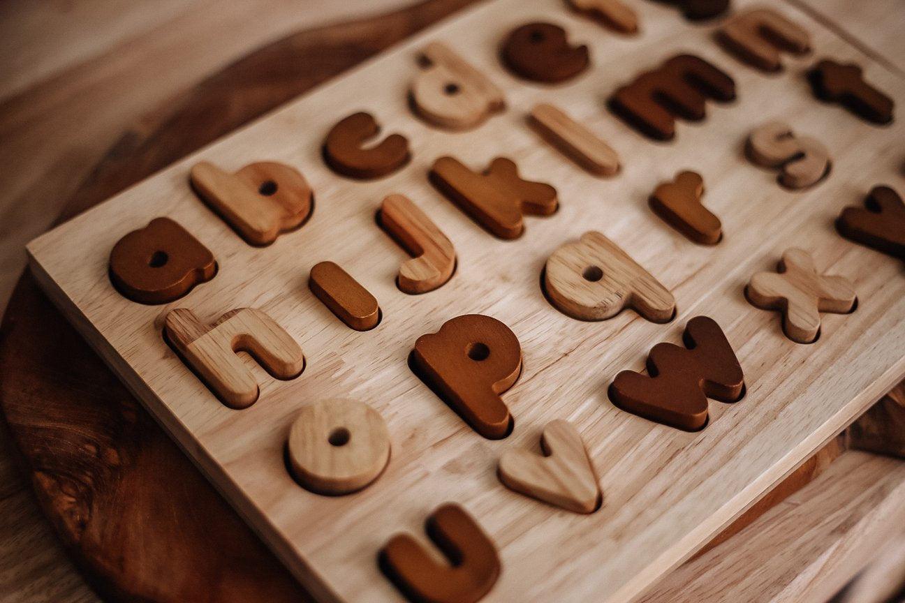 QToys Natural Lowercase Puzzle 965 | The Nest Attachment Parenting Hub
