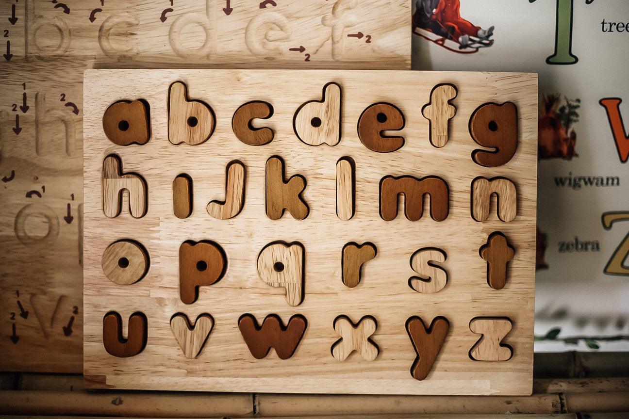 QToys Natural Lowercase Puzzle 965 | The Nest Attachment Parenting Hub