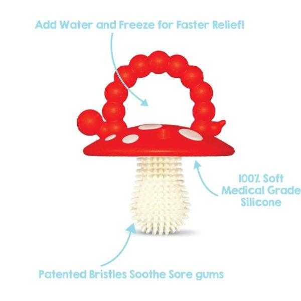 RaZBaby Chompy Mushroom Silicone Teether (2 Pack) | The Nest Attachment Parenting Hub