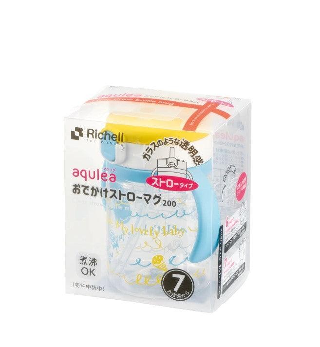 Richell AQ Clear Straw Bottle Mug 200ml 7m+ | The Nest Attachment Parenting Hub