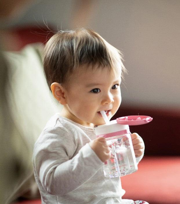 Richell AQ Clear Straw Bottle Mug 200ml 7m+ | The Nest Attachment Parenting Hub