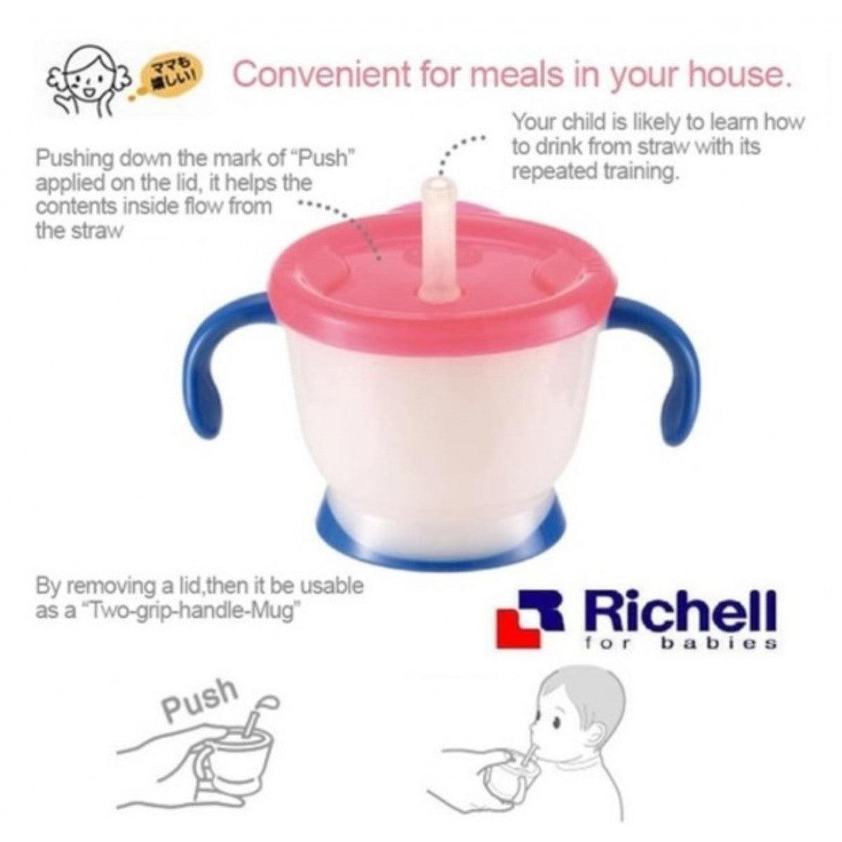 Richell Aqulea Cup de Straw Training Mug 6m+ | The Nest Attachment Parenting Hub