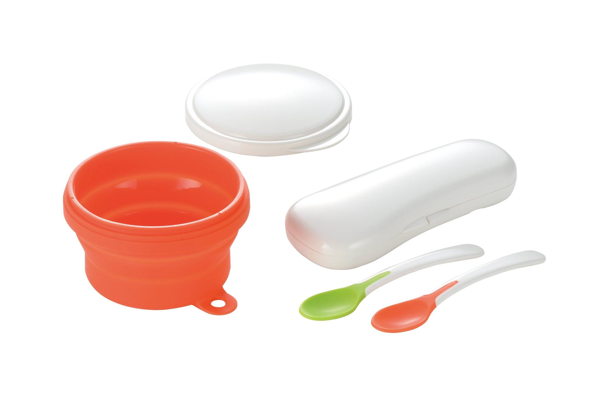 Richell Collapsible Bowl with Spoons 5m+ | The Nest Attachment Parenting Hub
