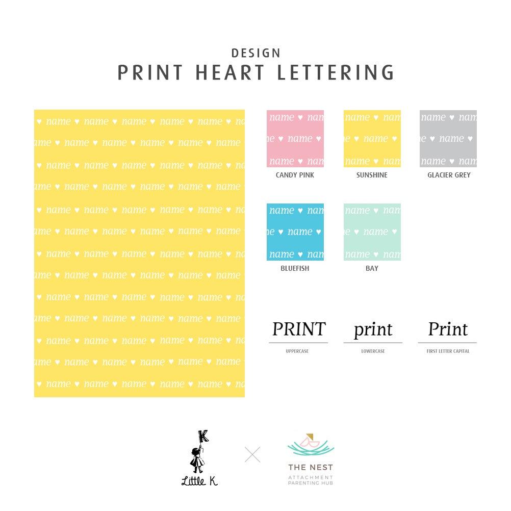 Little K Custom Baby Blanket Fleece - Heart Lettering | The Nest Attachment Parenting Hub