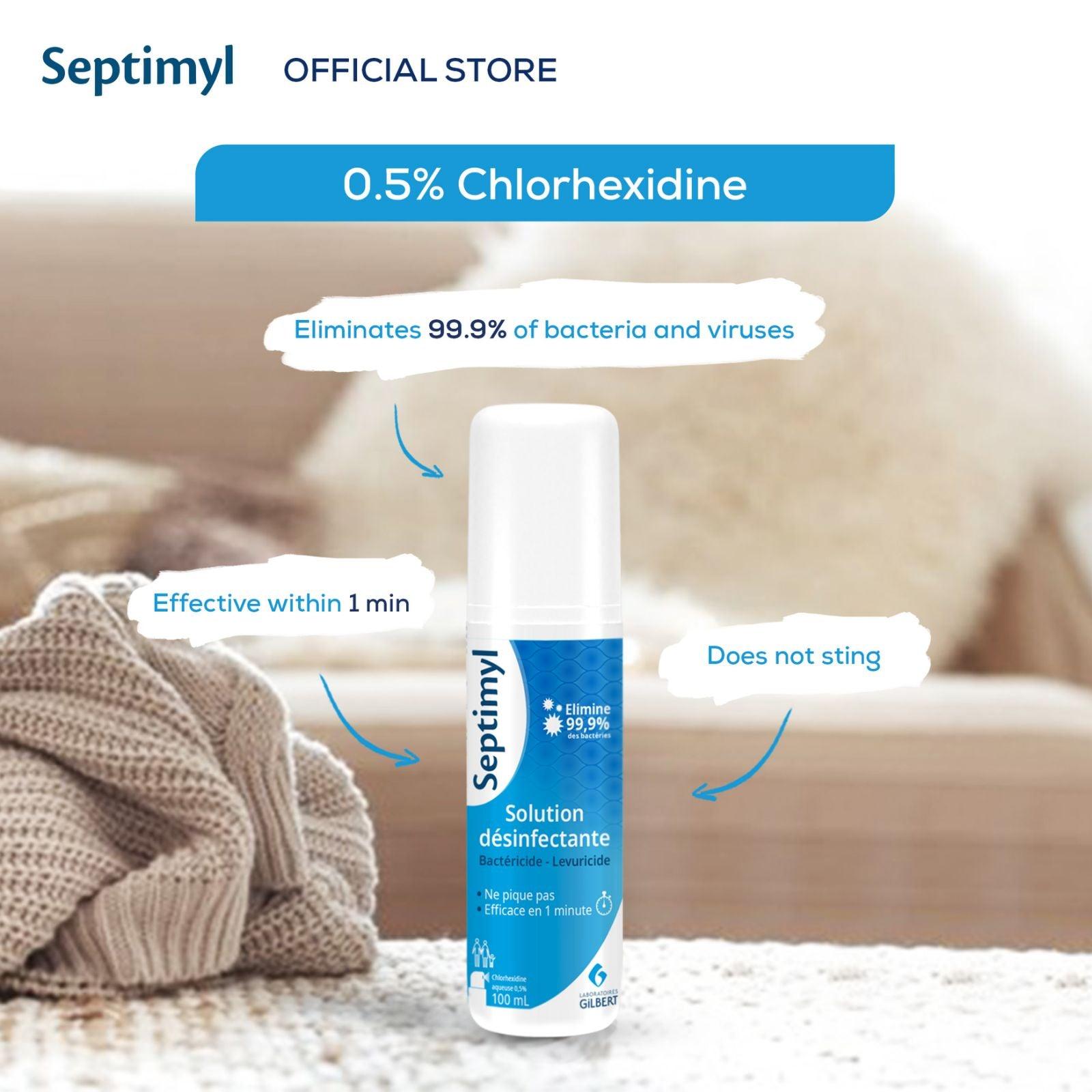Spray désinfectant à la Chlorhexidine Septimyl 0,5% de Gilbert