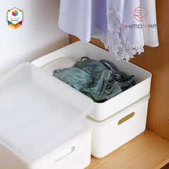 Shimoyama Muji Style Small White Flat Storage Box Cabinet Organizer with Lid | The Nest Attachment Parenting Hub