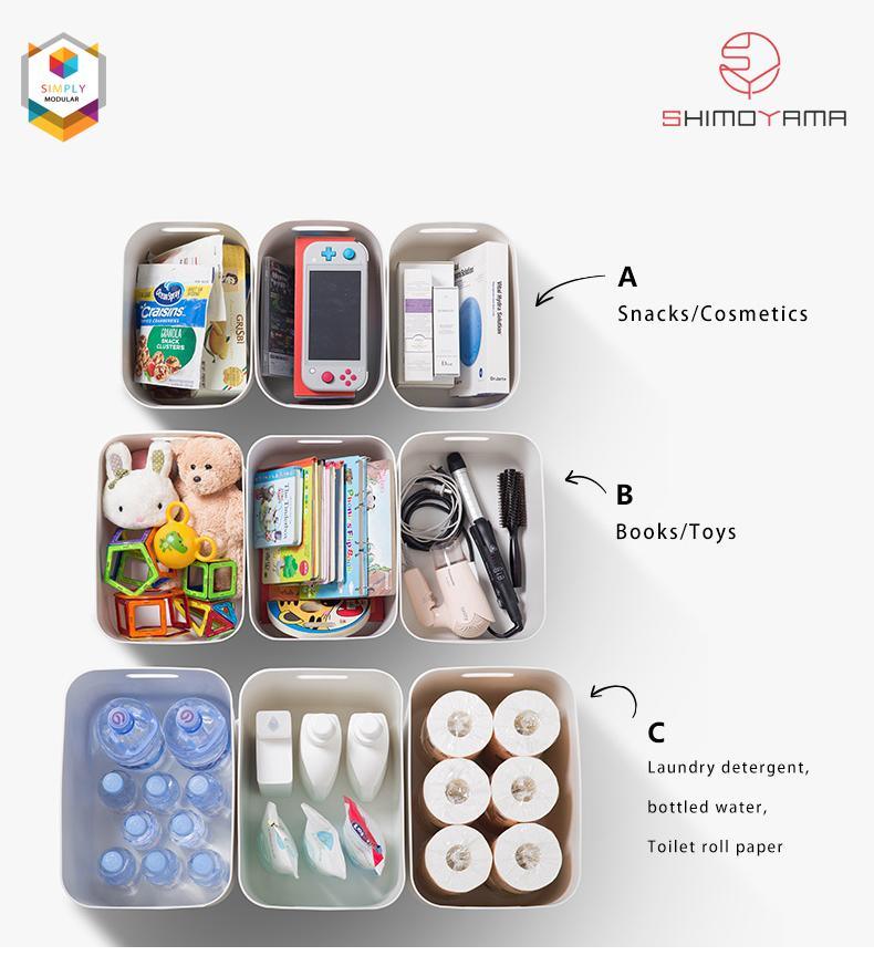 Shimoyama PE Storage Soft Touch Deep without Lid Gray - Size A | The Nest Attachment Parenting Hub