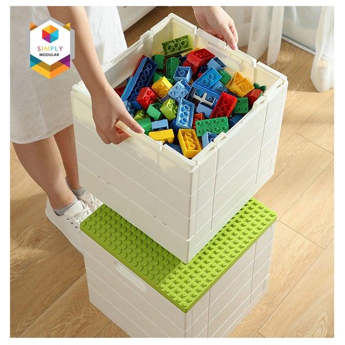 Shimoyama Toy Bricks Foldable Bin Organizer Storage Box w/ Lid | The Nest Attachment Parenting Hub