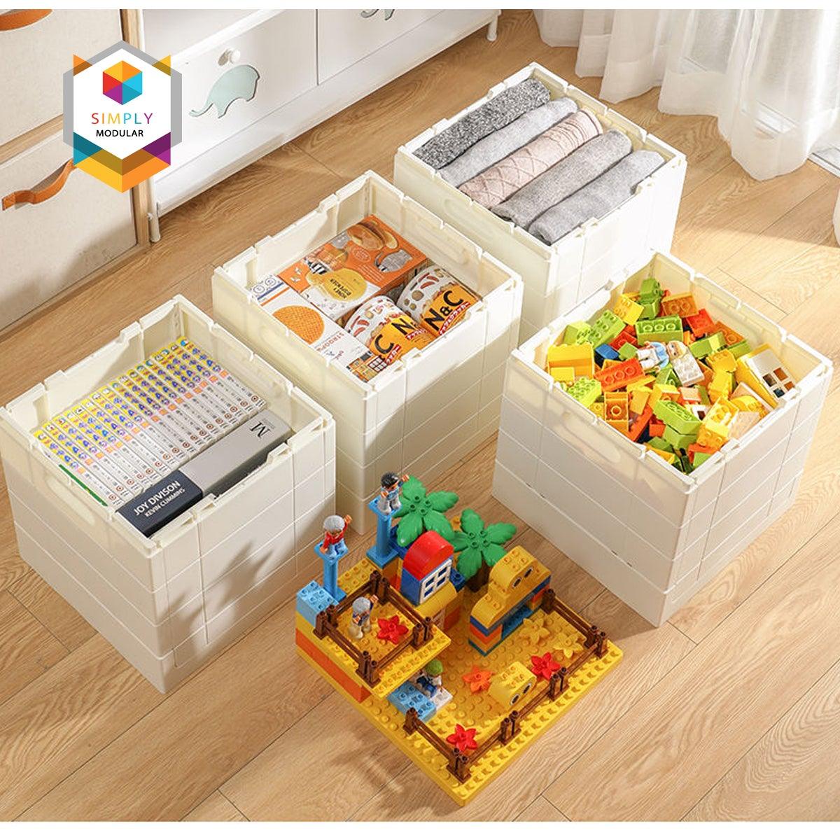 Shimoyama Toy Bricks Foldable Bin Organizer Storage Box w/ Lid | The Nest Attachment Parenting Hub