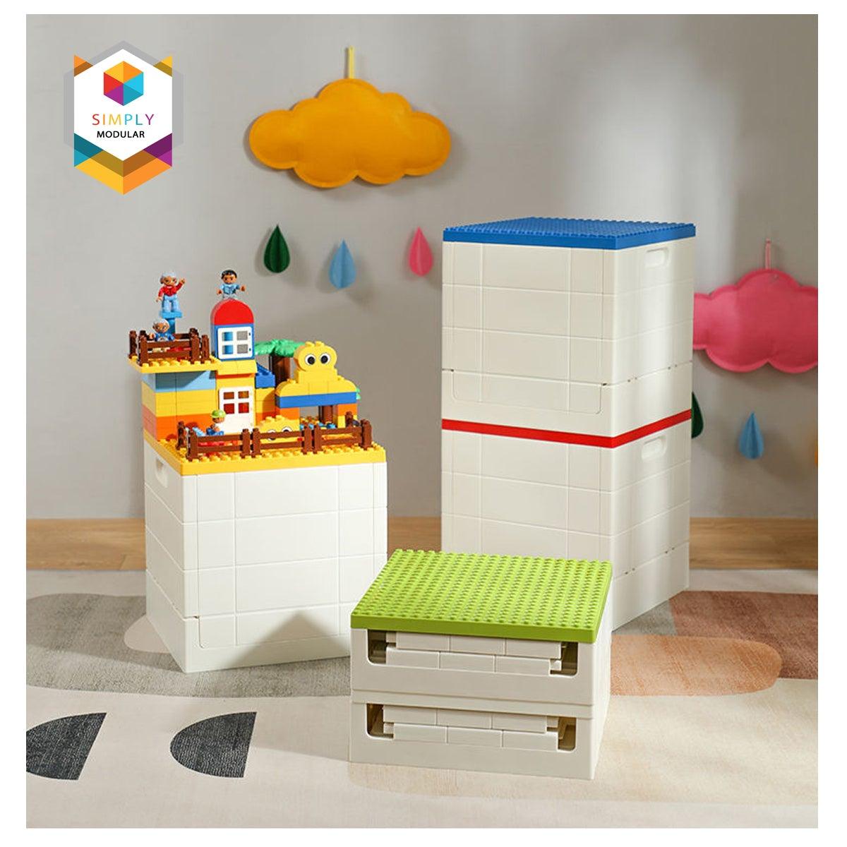 Shimoyama Toy Bricks Foldable Bin Organizer Storage Box w/ Lid | The Nest Attachment Parenting Hub