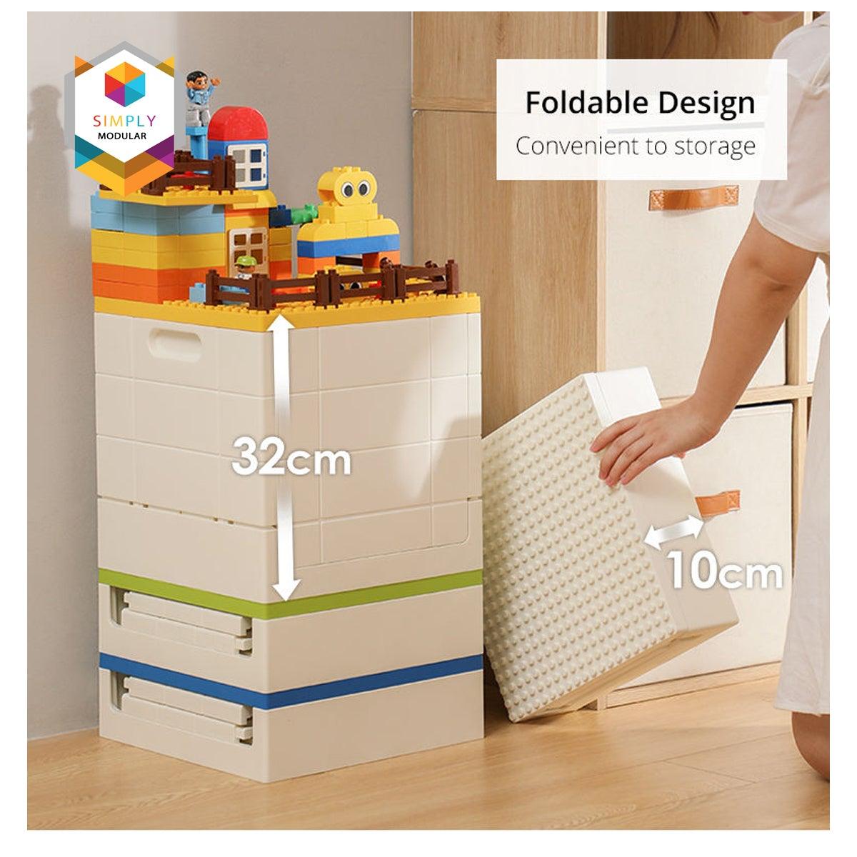 Shimoyama Toy Bricks Foldable Bin Organizer Storage Box w/ Lid | The Nest Attachment Parenting Hub