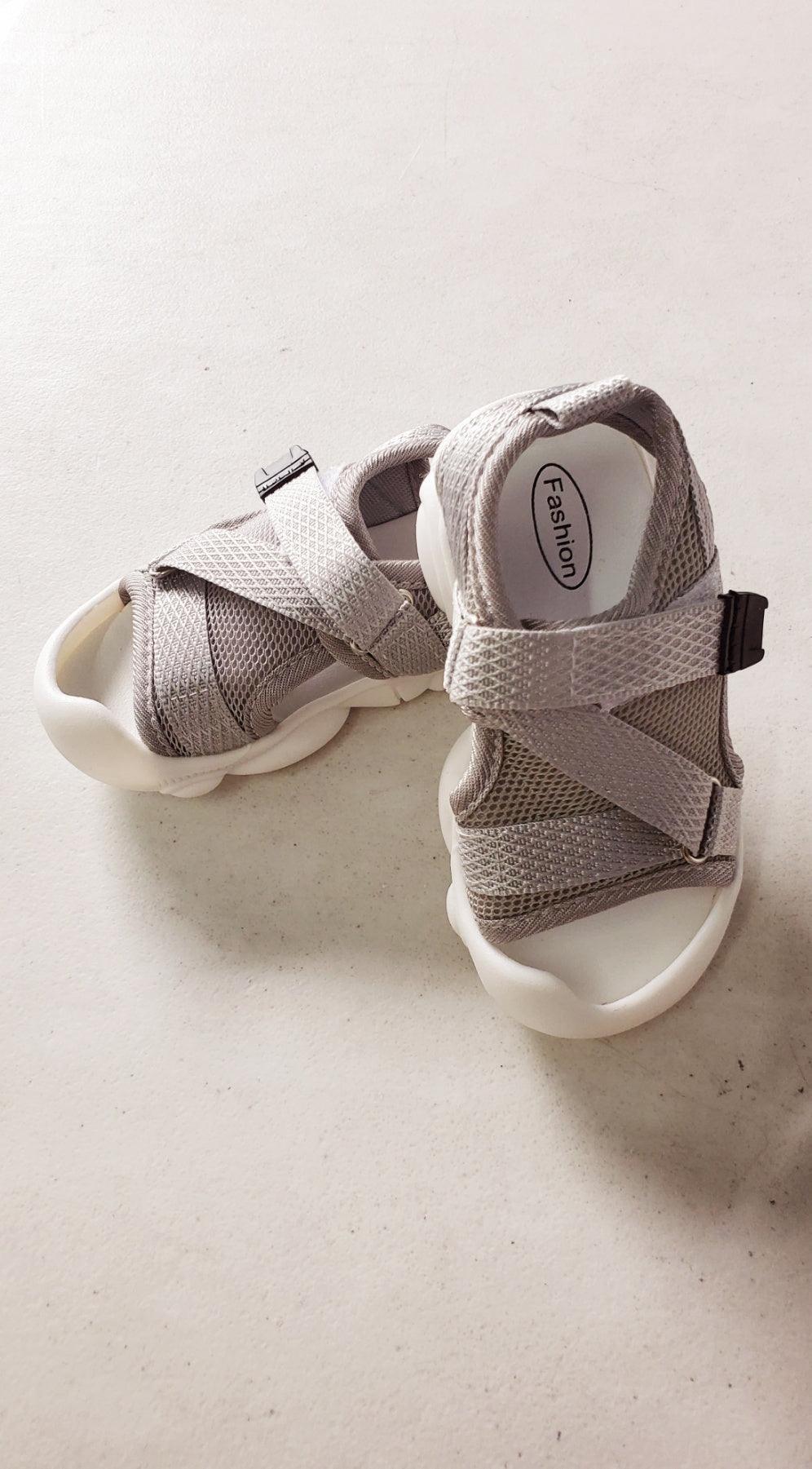 Soft Soled Toddler Sandals - Grey | The Nest Attachment Parenting Hub