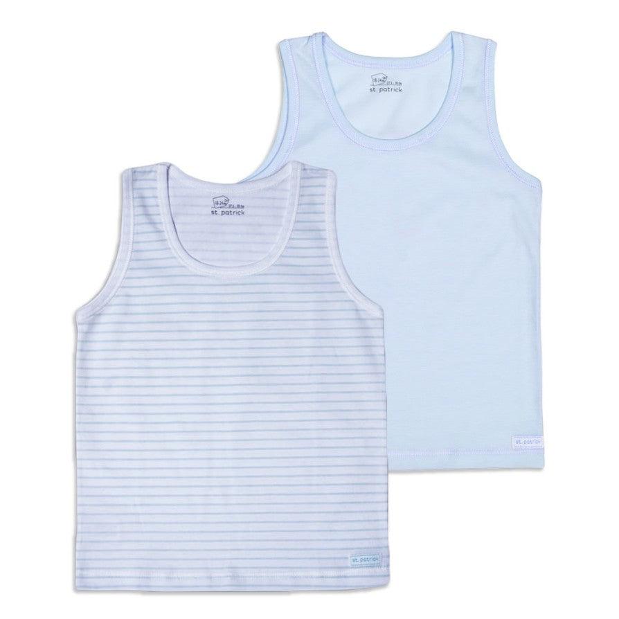 St. Patrick Essential Singlet Plain & Stripes/Blue 2's | The Nest Attachment Parenting Hub