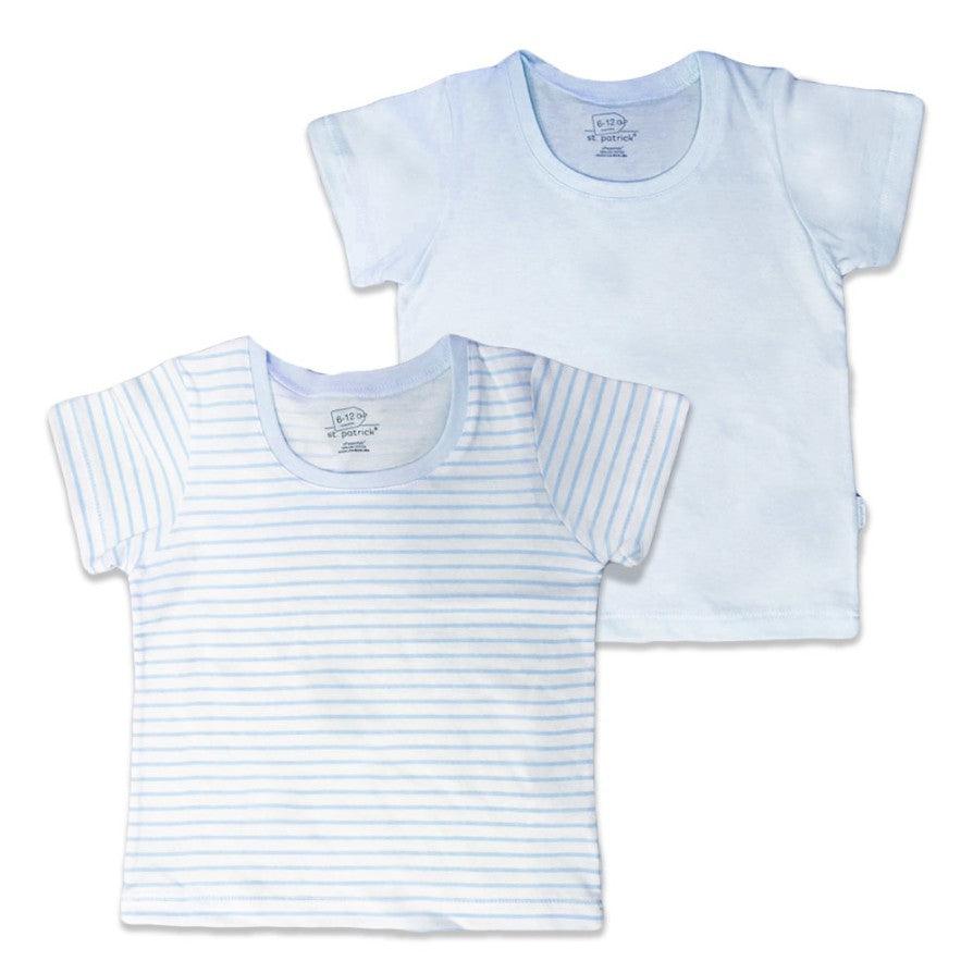 St. Patrick Essential T-Shirt Short Sleeves Plain & Stripes/Blue 2's | The Nest Attachment Parenting Hub