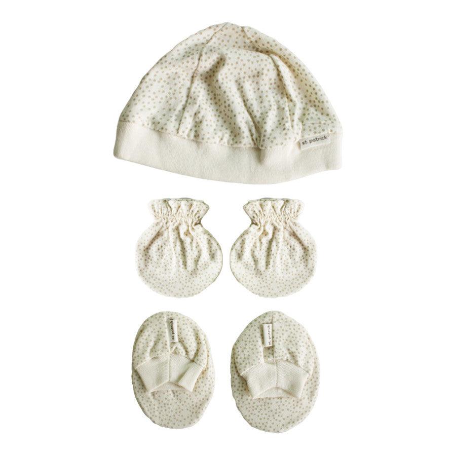 St. Patrick Organic Mittens, Beanie, Booties Set | The Nest Attachment Parenting Hub