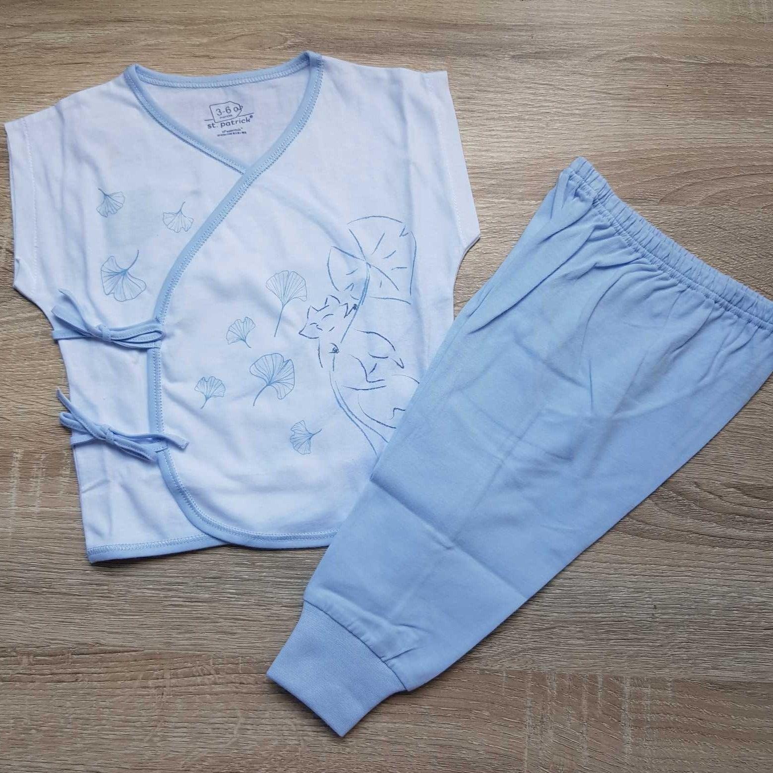 St. Patrick Woodlands Midori Tieside and Pajamas Fox White/Blue | The Nest Attachment Parenting Hub