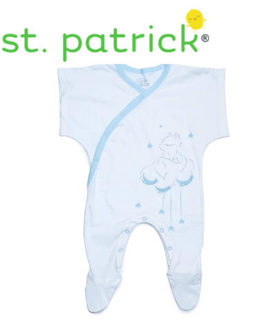 St. Patrick Woodlands Sakura Sleepsuit Fox Blue | The Nest Attachment Parenting Hub