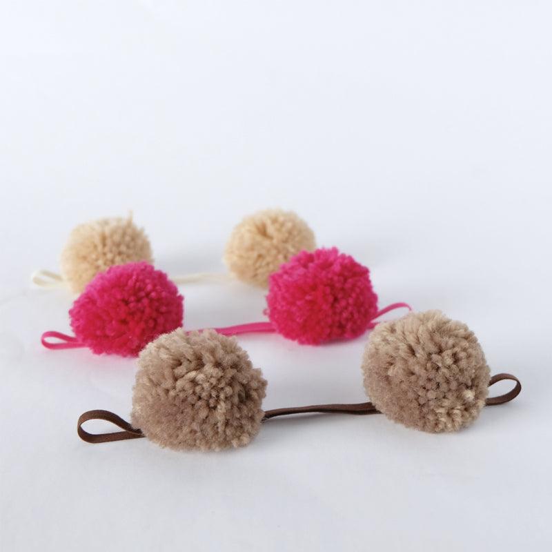 Style Me Little 2" Pompom Ears Headband Skinny Elastic 3-6 Months | The Nest Attachment Parenting Hub