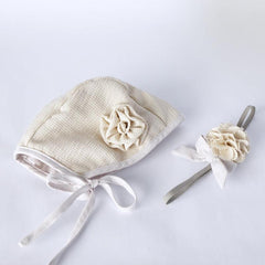 Style Me Little Rosette Newborn Bonnet & Headband Skinny Elastic 0-6 Months | The Nest Attachment Parenting Hub