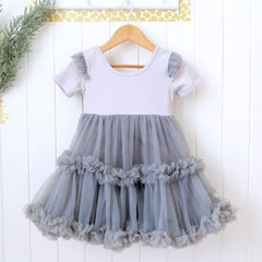 Style Me Little The Empire Waist Petti Dress – Fancy Gray | The Nest Attachment Parenting Hub