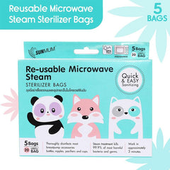 SunMum Reusable Microwave Steam Sterilizer Bags 5pcs | The Nest Attachment Parenting Hub