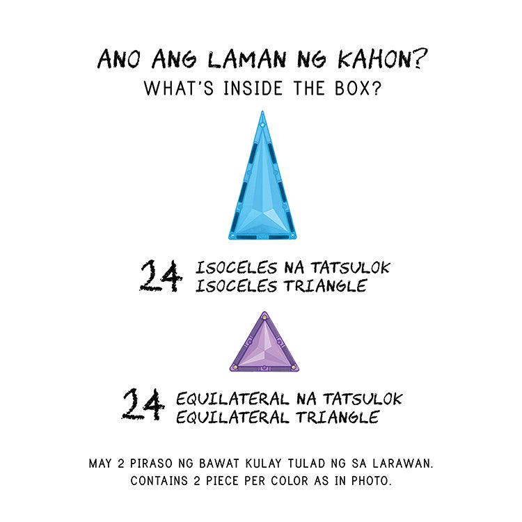 Tala Tiles Magnetic Tiles 48-Piece Triangles Set | The Nest Attachment Parenting Hub