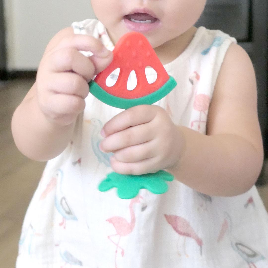 TGM Silicone Fruity Hand Teether & Training Toothbrush | The Nest Attachment Parenting Hub