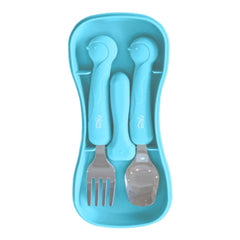 TGM Stainless Toddler Spoon & Fork Set with Silicone Handle | The Nest Attachment Parenting Hub