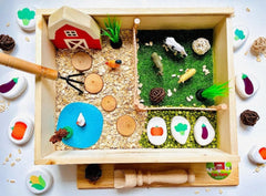 The Learning Playbox Farmyard Sensory Play Box (Corrugated Box) | The Nest Attachment Parenting Hub
