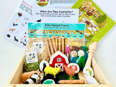 The Learning Playbox Farmyard Sensory Play Box (Wooden Box) | The Nest Attachment Parenting Hub