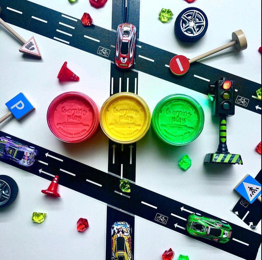 The Learning Playbox Racer Town Play Dough Box (Wooden Box) | The Nest Attachment Parenting Hub