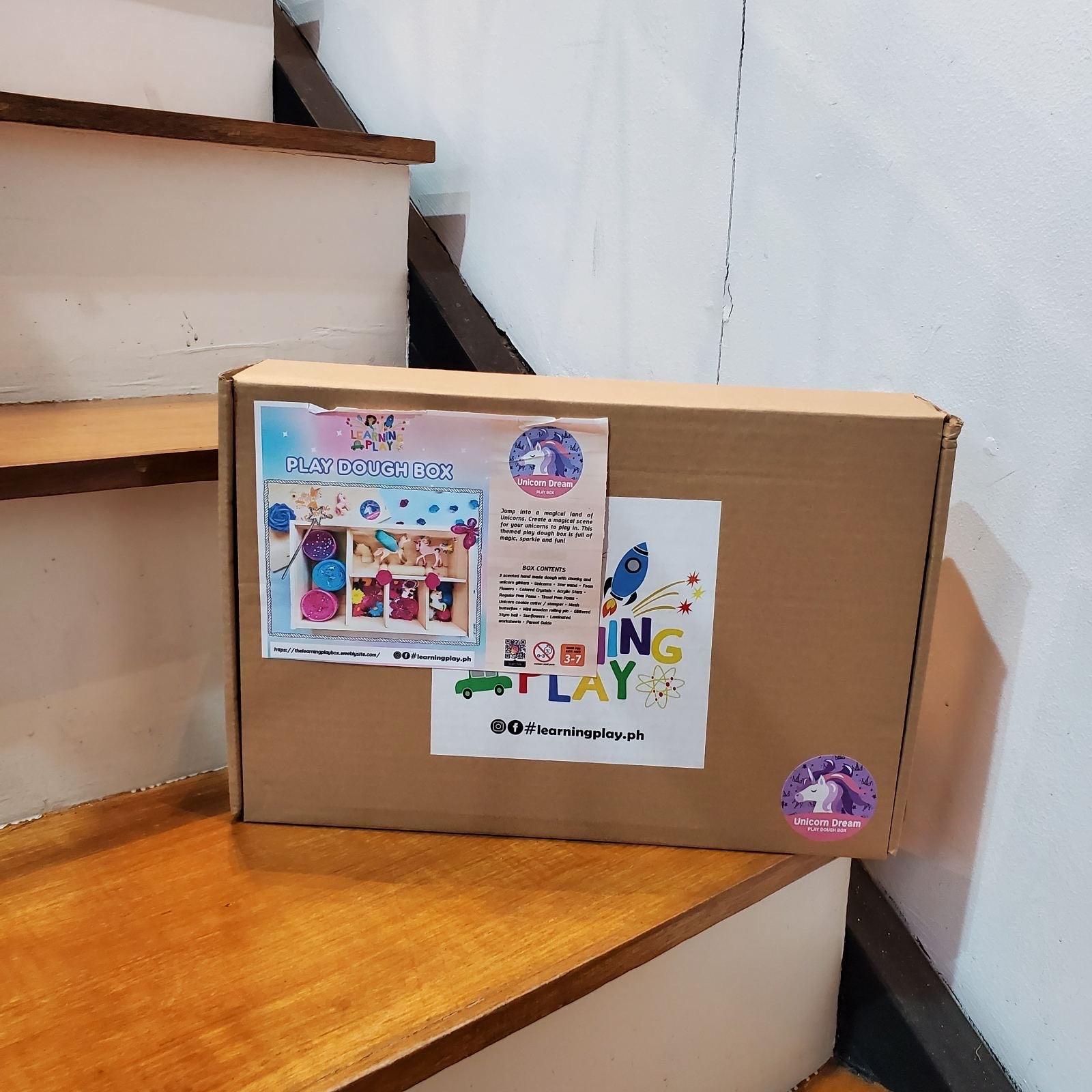 The Learning Playbox Unicorn Dream Play Dough Box (Corrugated Box) | The Nest Attachment Parenting Hub