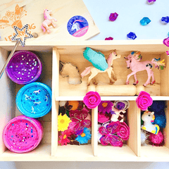 The Learning Playbox Unicorn Dream Play Dough Box (Wooden Box) | The Nest Attachment Parenting Hub