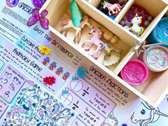 The Learning Playbox Unicorn Dream Play Dough Box (Wooden Box) | The Nest Attachment Parenting Hub