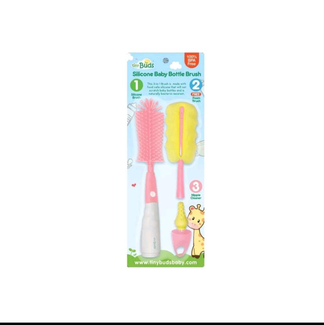 Tiny Buds Silicone Baby Bottle Brush | The Nest Attachment Parenting Hub