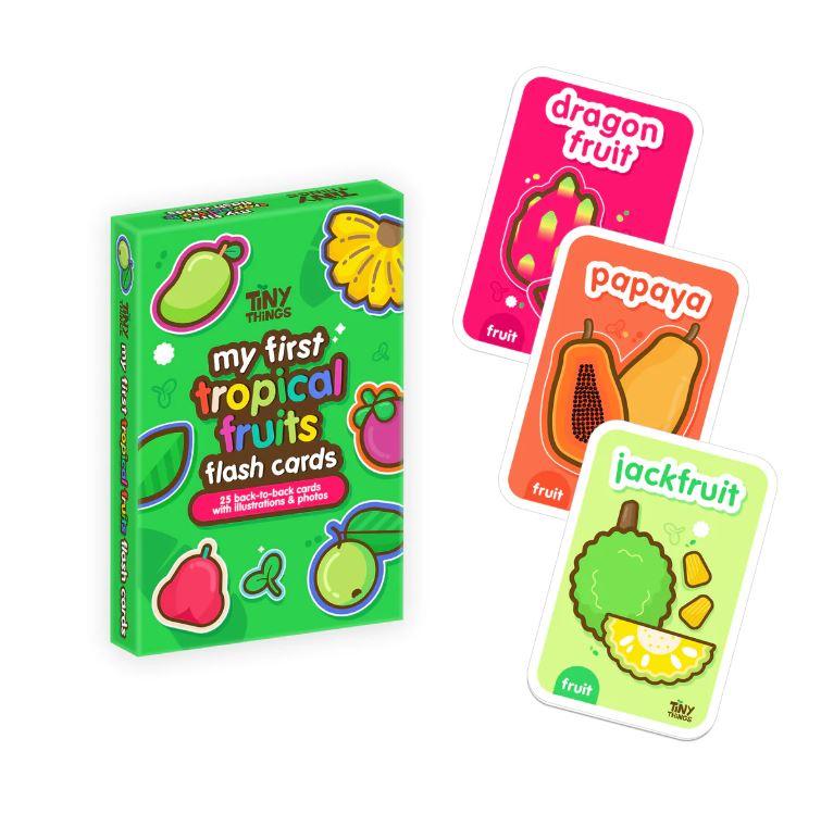 Tiny Buds Tiny Things My First Tropical Fruits Flash Cards - Baby Toddler Homeschool Montessori English | The Nest Attachment Parenting Hub