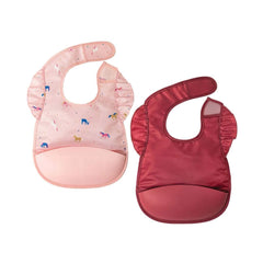 Tiny Twinkle Silicone Pocket Bib Ruffle 2-pack | The Nest Attachment Parenting Hub