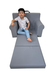 Tiny Winks Kiddie Sofa / Sofabed - Grey Vegan Leather (Made to order) | The Nest Attachment Parenting Hub