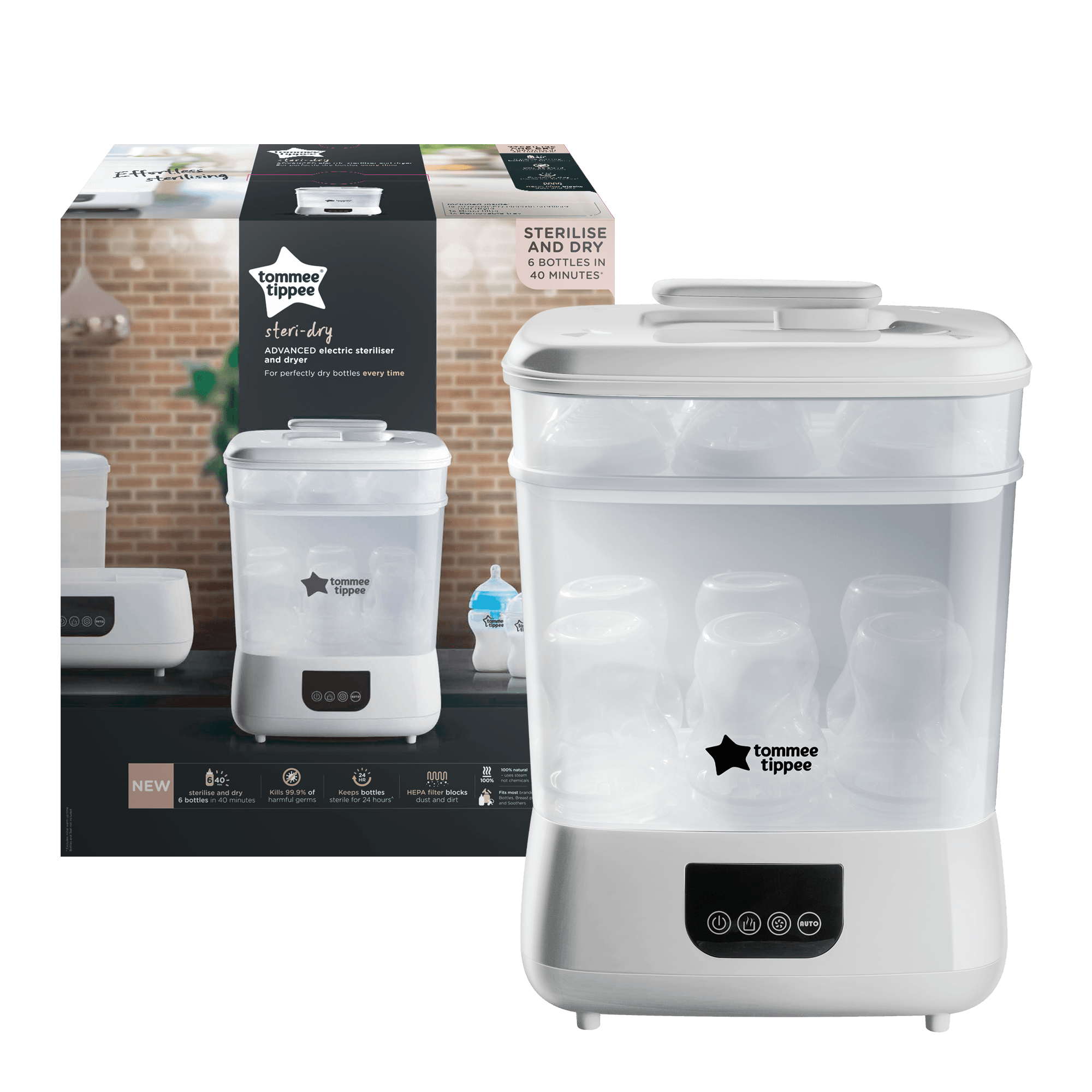 Tommee Tippee Electric Steriliser & Dryer White | The Nest Attachment Parenting Hub