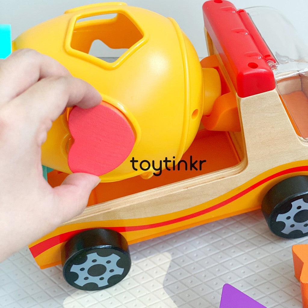 Toy Tinkr Top Bright Shape Mixer Truck 12m+ | The Nest Attachment Parenting Hub