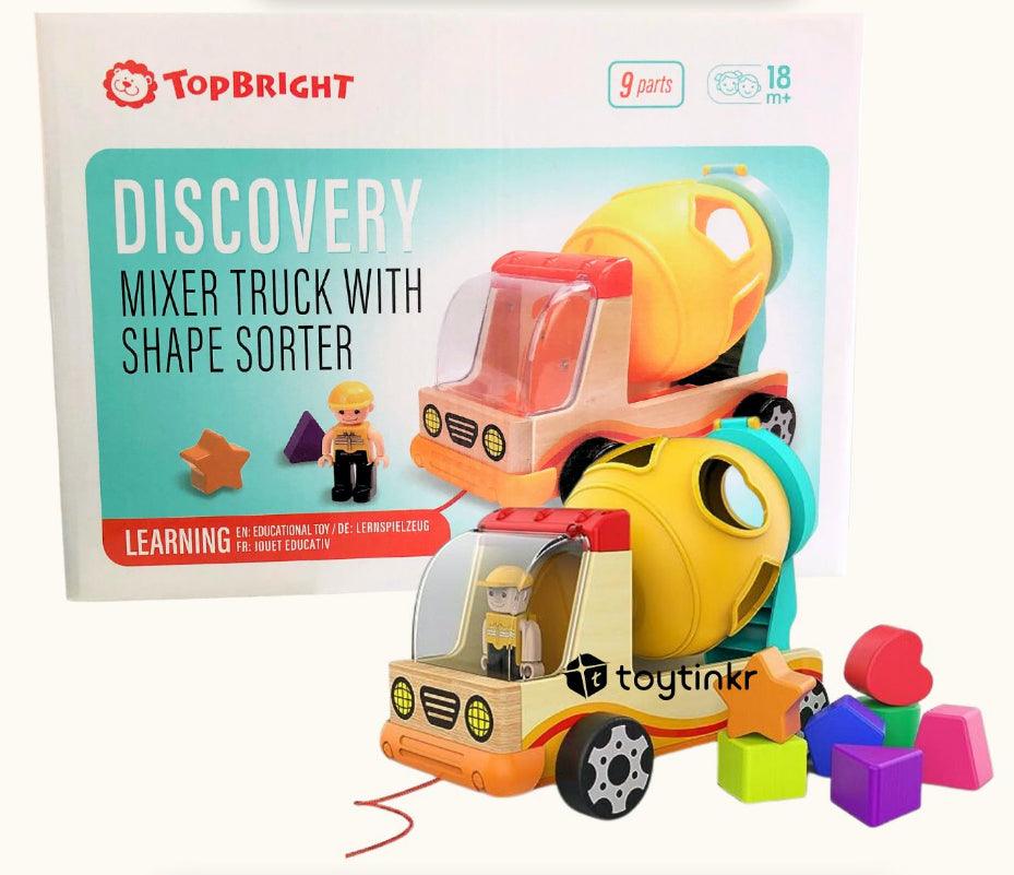 Toy Tinkr Top Bright Shape Mixer Truck 12m+ | The Nest Attachment Parenting Hub
