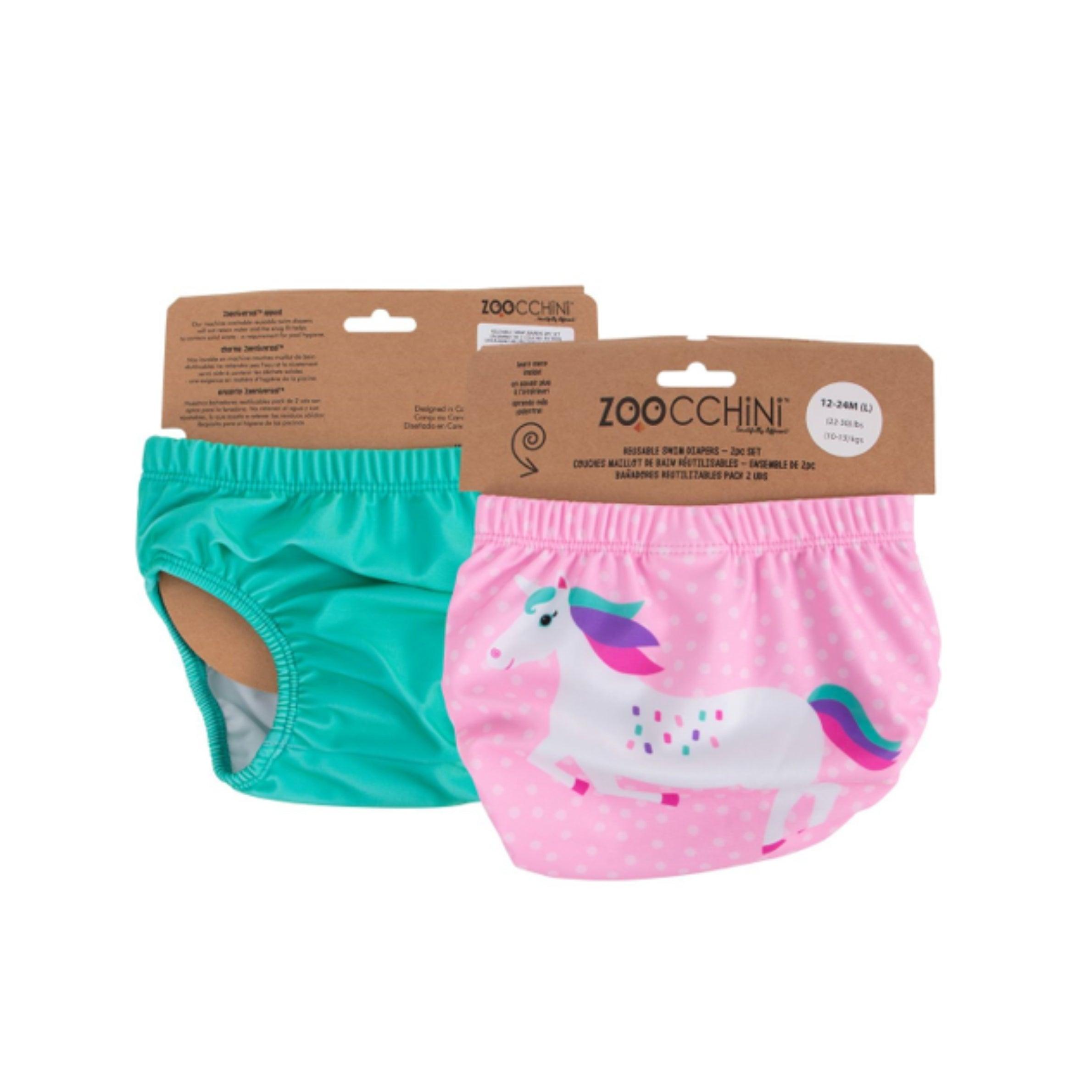 Zoocchini UPF50 Swim Diaper Set of 2 (Baby/Toddler) - Una the Unicorn | The Nest Attachment Parenting Hub