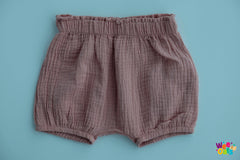 Wee Oats Cracker 100% Organic Cotton Muslin Unisex Summer Cuffed Shorts | The Nest Attachment Parenting Hub
