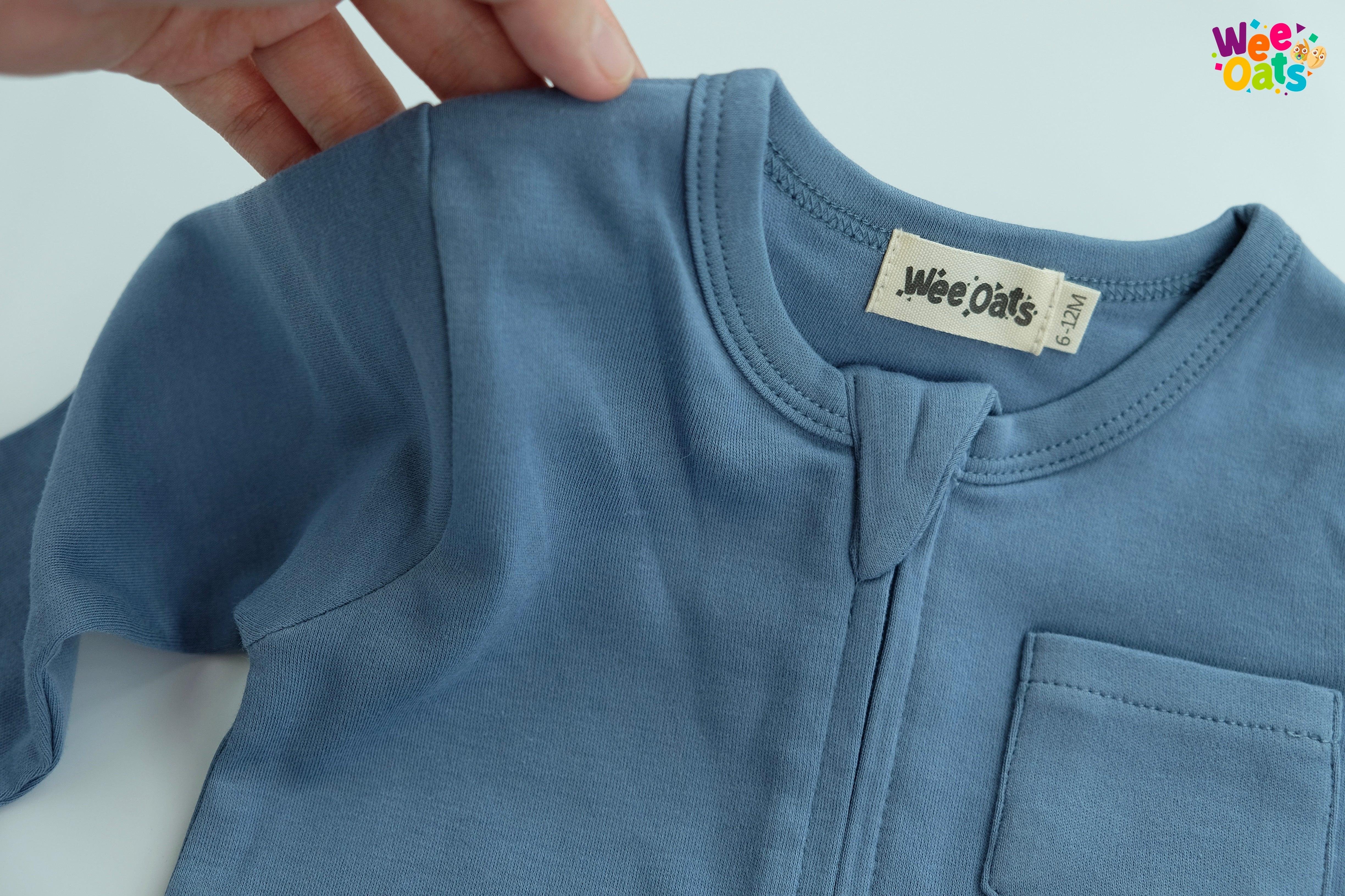 Wee Oats Starlight 100% Organic Cotton Footed Sleepsuit w/ Foldable Mittens | The Nest Attachment Parenting Hub