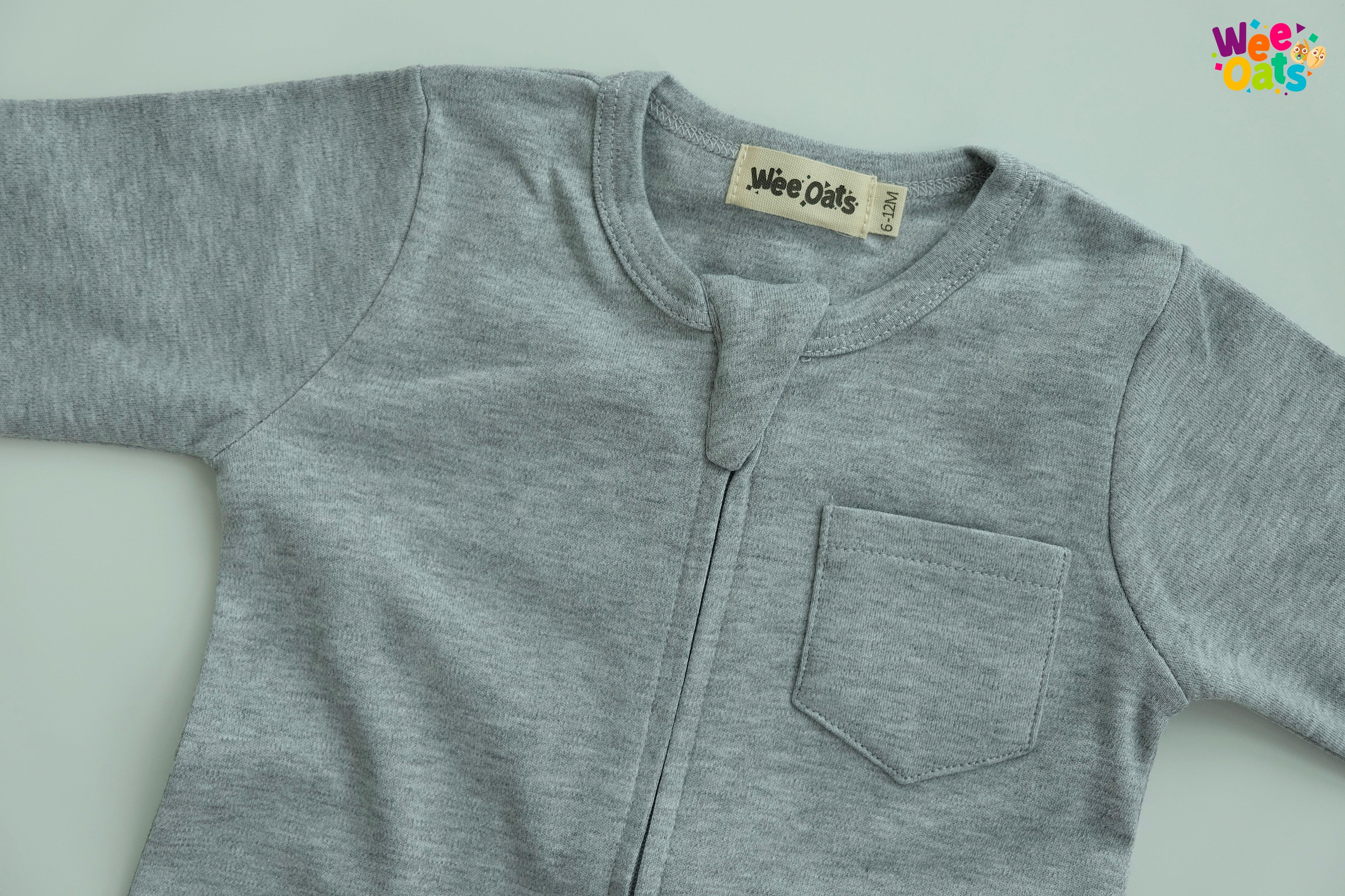 Wee Oats Starlight 100% Organic Cotton Footed Sleepsuit w/ Foldable Mittens | The Nest Attachment Parenting Hub