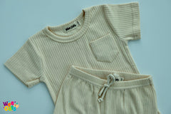 Wee Oats Waffles Organic Cotton Shirt & Shorts Set | The Nest Attachment Parenting Hub