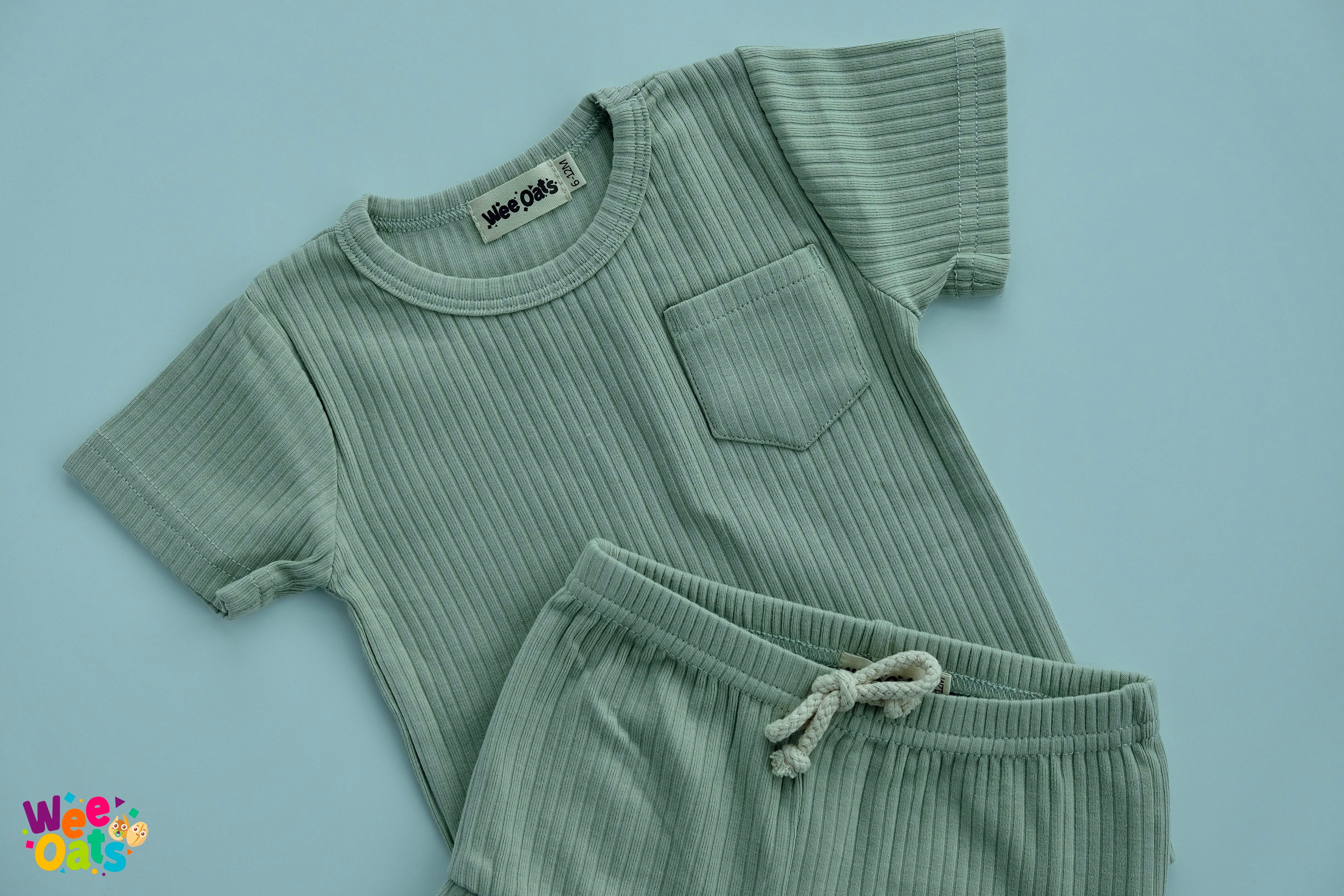 Wee Oats Waffles Organic Cotton Shirt & Shorts Set | The Nest Attachment Parenting Hub