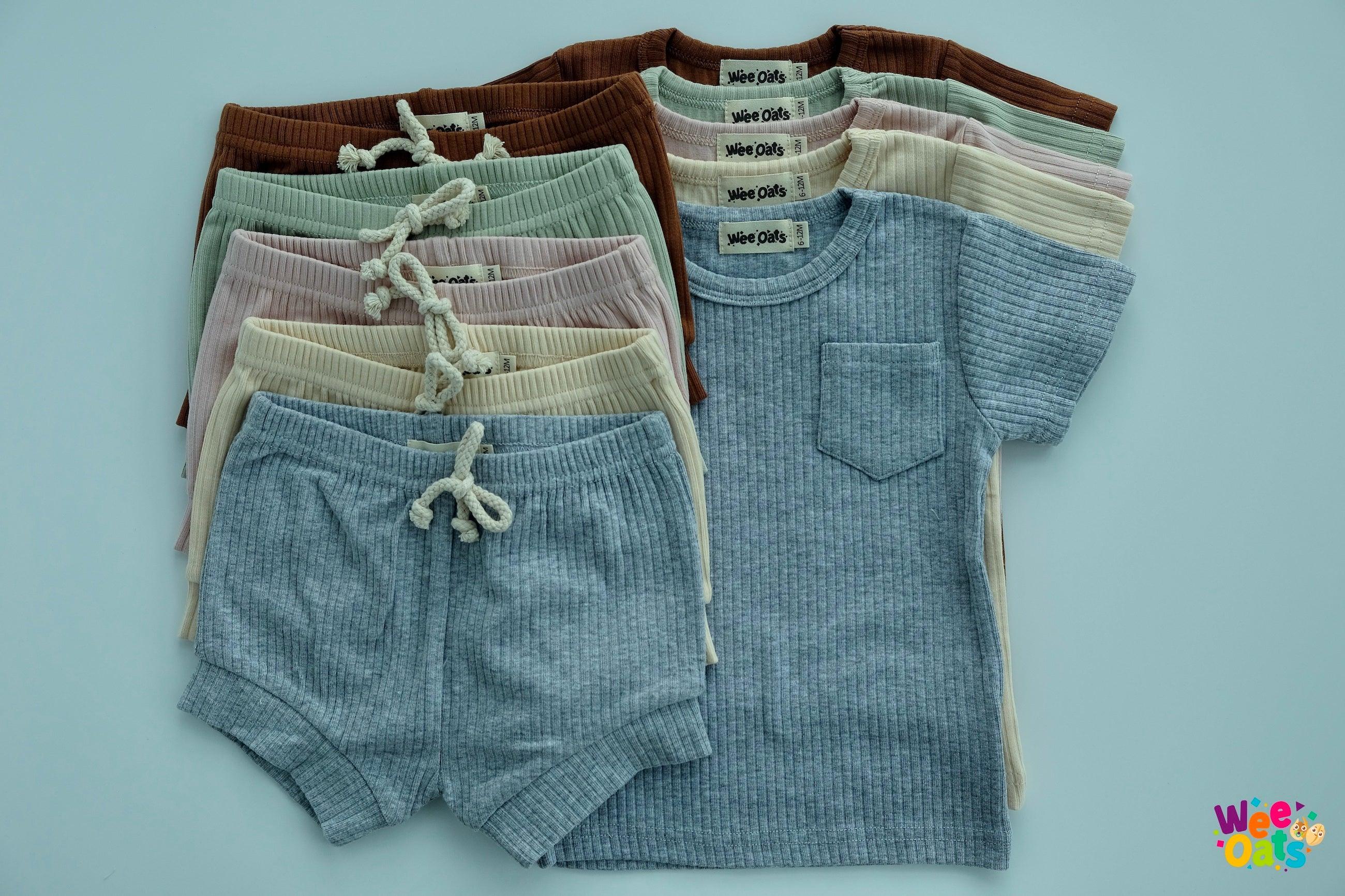 Wee Oats Waffles Organic Cotton Shirt & Shorts Set | The Nest Attachment Parenting Hub