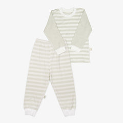 Yoji Long Sleeve Shirt and Pajama Set Green Striped | The Nest Attachment Parenting Hub